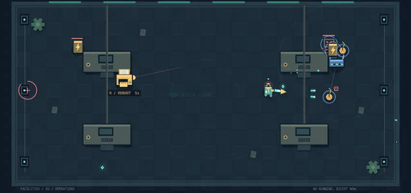 A Ticket Closed encounter with multiple hardware enemies spread across the office
